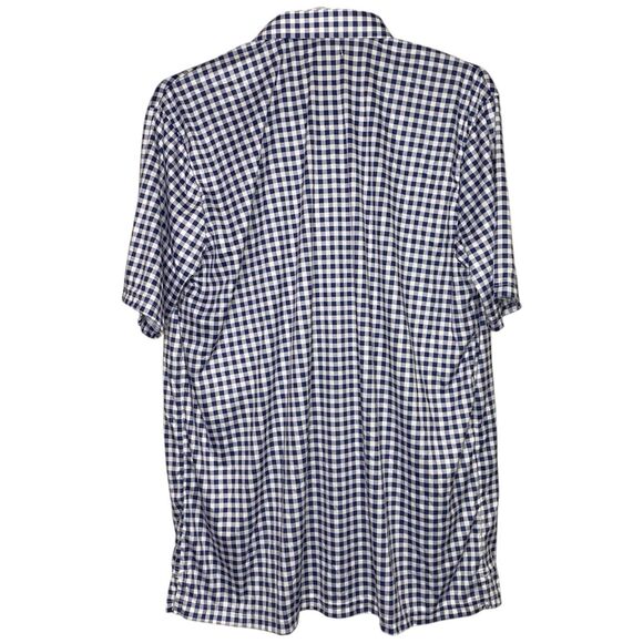 Collars & Co Polo Shirt Mens L Purple Gingham Relaxed Golf Preppy Stretch NWT - Picture 4 of 9